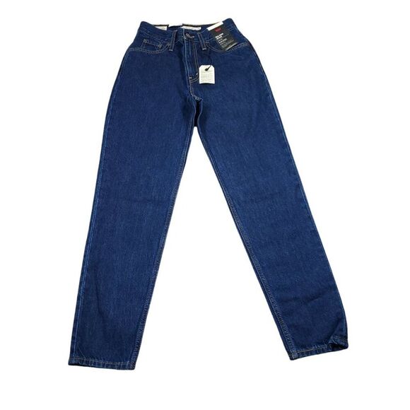 Levi’s Premium 80's Mom Jeans High Rise Tapered Dark Wash Blue Size 23 x 30 - Picture 2 of 12